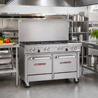Thumbnail image #2 for Southbend (Middleby) Ultimate 4484EE-7L 48-Inch Gas Restaurant Range with 6 Open Burners and 2 Space Saver Ovens
