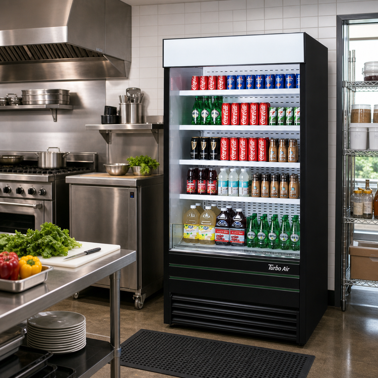 Product image #2 for Turbo Air TOM-36EB-N Vertical Air Curtain Open Display Merchandiser, 36-Inch Wide, 16.5 Cu. Ft., Self-Contained Refrigeration