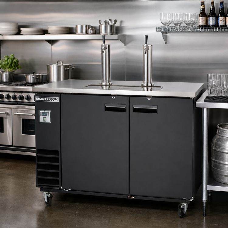 Product image #2 for Maxx Cold X-Series 60-Inch Wide Commercial Keg Beer Cooler with Dual Draft Towers