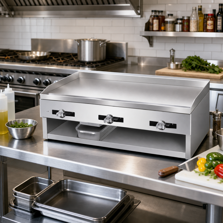 Product image #2 for Comstock-Castle 30 Inch Countertop Gas Griddle with 1/2 Inch Smooth Steel Plate