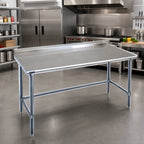 Thumbnail image #2 for Eagle Group Spec-Master UT30120STE 120-Inch x 30-Inch Stainless Steel Work Table, 14-Gauge 300 Series Top, Rear Upturn, Open Base