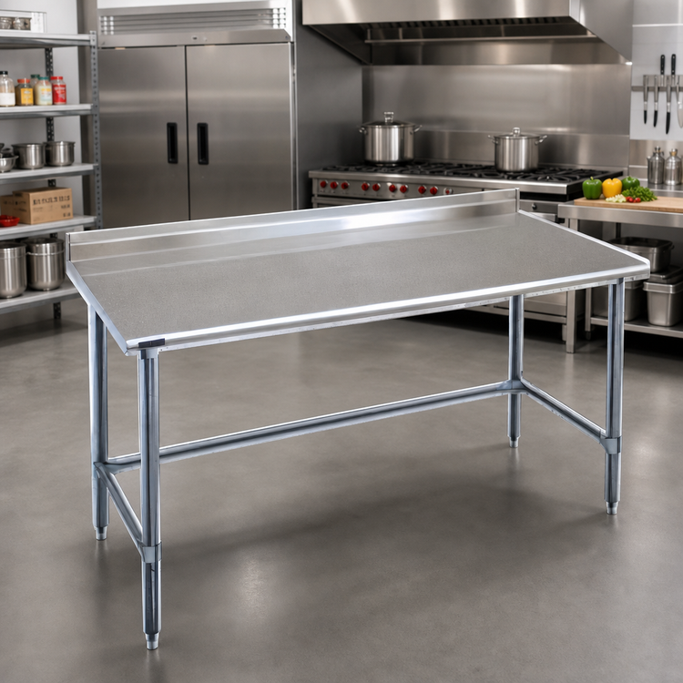 Product image #2 for Eagle Spec-Master 120-Inch x 30-Inch Stainless Steel Work Table with Rear Upturn and Open Tubular Base