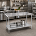 Thumbnail image #2 for Advance Tabco 72-Inch x 30-Inch 16 Gauge 304 Stainless Steel Work Table with Galvanized Undershelf