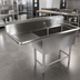 Thumbnail image #2 for John Boos Pro-Bowl 2-Compartment Stainless Steel Sink with Left Drainboard and Boxed Backsplash