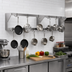 Thumbnail image #2 for Eagle Group Wall-Mounted Stainless Steel Double-Bar Pot Rack with 10 Double-Pronged Hooks, 60 x 12 x 16 Inches