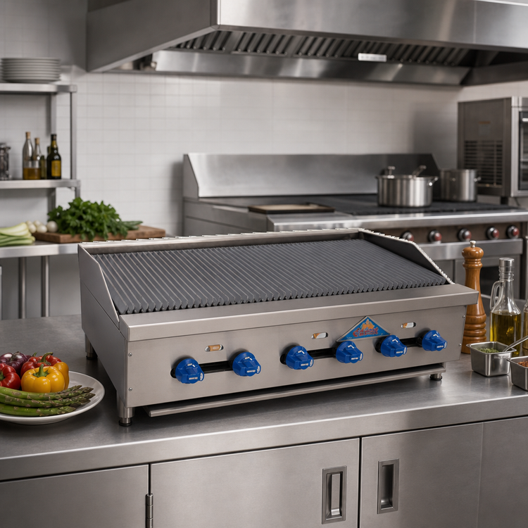 Product image #2 for Comstock-Castle 42-Inch Countertop Gas Radiant Char-Broiler with Reversible Cast Iron Grates