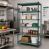Thumbnail image #2 for Quantum Stationary Wire Plastic Mat Shelving Unit, 5-Tier, 48 x 24 x 86 Inches, Green Epoxy Antimicrobial