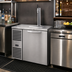 Thumbnail image #2 for True 36-Inch One-Section Refrigerated Draft Bar Cooler with Stainless Steel Countertop, Locking Door, and Single-Faucet Beer Column