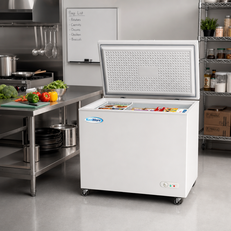Product image #2 for Koolmore 7 Cu. Ft. Commercial Chest Freezer with Locking Solid Hinged Lid and Casters