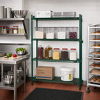 Thumbnail image #2 for Eagle Group Valu-Gard A4-74-1842VG 4-Tier QuadTruss Add-On Wire Shelving Unit, 42"W x 18"D x 74"H, Green Epoxy