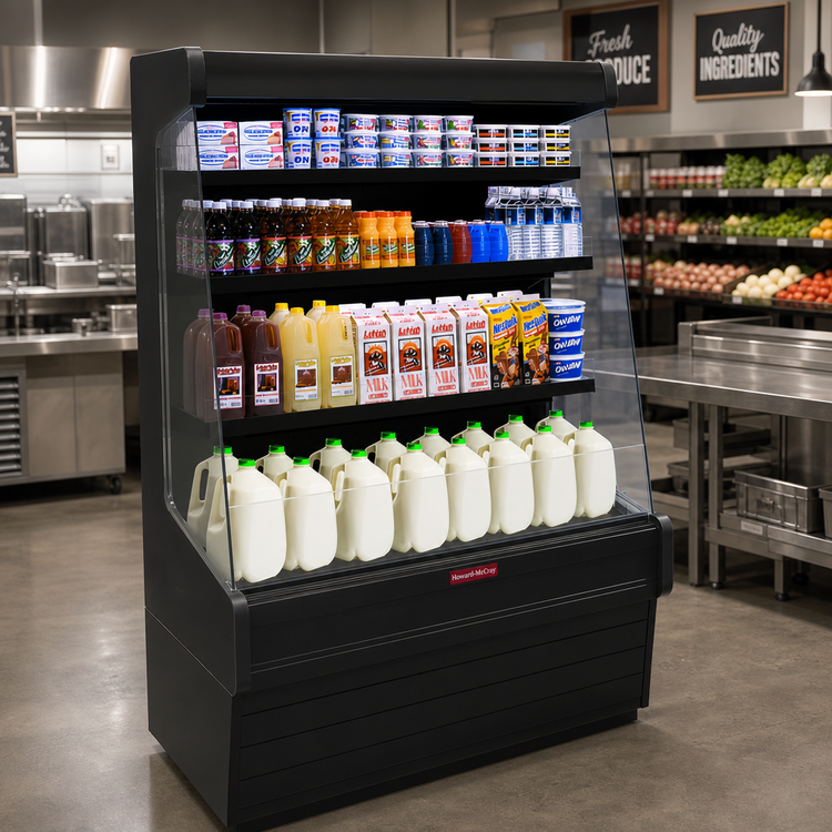 Product image #2 for Howard-McCray 30E Series 51-Inch Self-Contained Multi-Purpose Open Merchandiser with Sliding Rear Doors, Stainless Steel