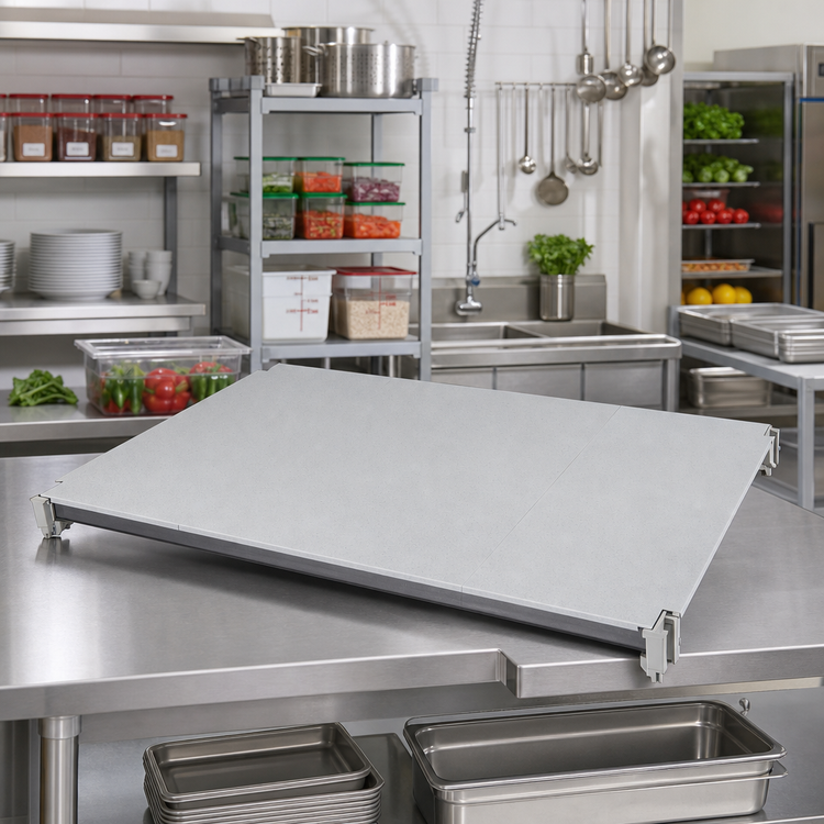 Product image #2 for Cambro Camshelving Elements XTRA 24" x 42" Solid Universal Shelf Kit, Speckled Gray
