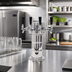 Thumbnail image #2 for Glastender Mini Mushroom 3-Faucet Countertop Draft Dispensing Tower, Mirror Finish Stainless Steel, Air Cooled