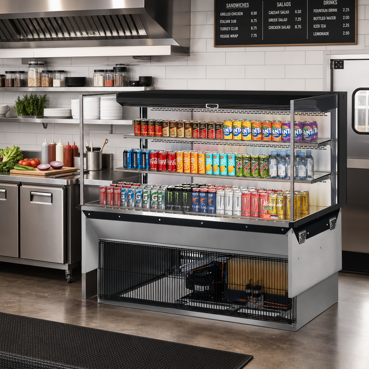 Product image #3 for Turbo Air 60-Inch Drop-In Horizontal Open Refrigerated Display Case, Low Profile, 19.3 Cu. Ft.