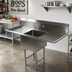 Thumbnail image #2 for John Boos Pro-Bowl 1-Compartment Stainless Steel Drainboard Sink with 18 x 24 x 14 Bowl