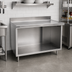 Thumbnail image #2 for Eagle Spec-Master Marine Series Stainless Steel Underbar Work Table with Open Front Cabinet Base, 72 x 24 Inch, 4-1/2 Inch Backsplash