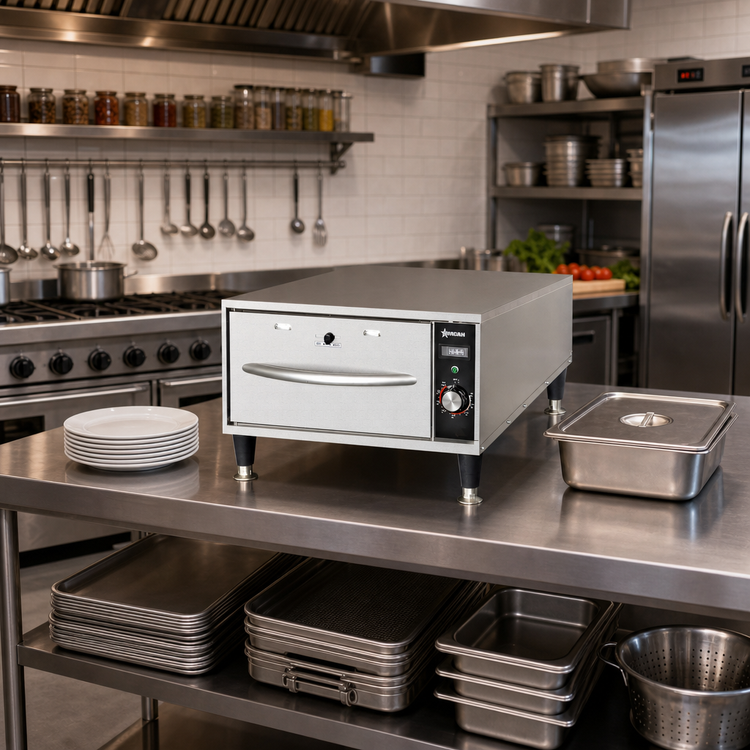 Product image #3 for Omcan Narrow Freestanding Warming Drawer, 1 Drawer, Stainless Steel