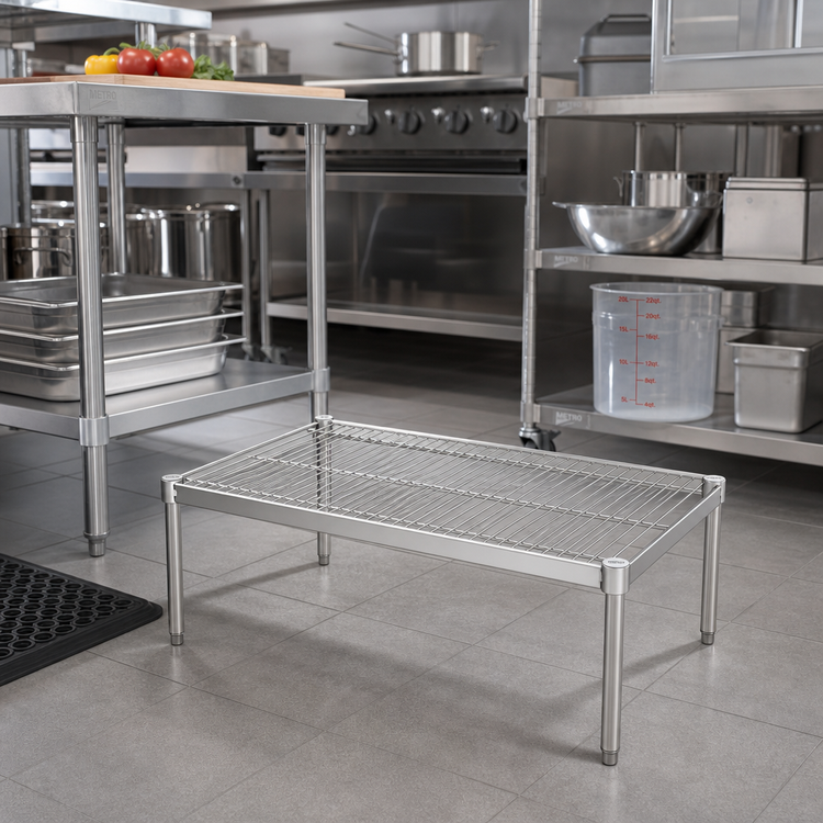 Product image #2 for Metro Super Erecta Stainless Steel Open-Wire Dunnage Rack Platform, 36 x 18 Inches