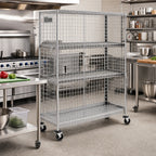 Thumbnail image #2 for Metro Super Erecta qwikSLOT SEC33ECQ Mobile Chrome-Plated Wire Security Cage, 40-3/4 x 21-1/2 x 68-1/2 Inches