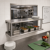 Thumbnail image #2 for BK Resources 72 Inch Double Tier Wall-Mounted Pass-Through Shelf with 304 Stainless Steel Top