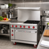 Thumbnail image #2 for American Range 36 Inch Green Flame Gas Range with 24 Inch Left Griddle, 2 Open Burners, and Convection Oven