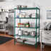 Thumbnail image #2 for Eagle Group Valu-Gard 5-Tier Wire Shelving Starter Unit, 42W x 18D x 86H, Green Epoxy