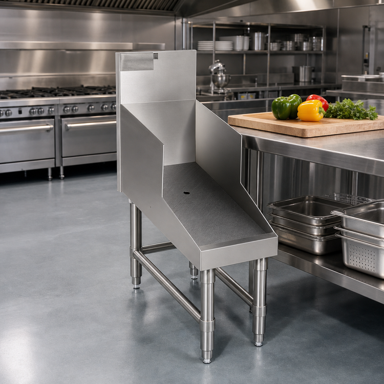 Product image #2 for Spec-Bar 36-Inch Recessed Stainless Steel Workboard, Freestanding Open Base