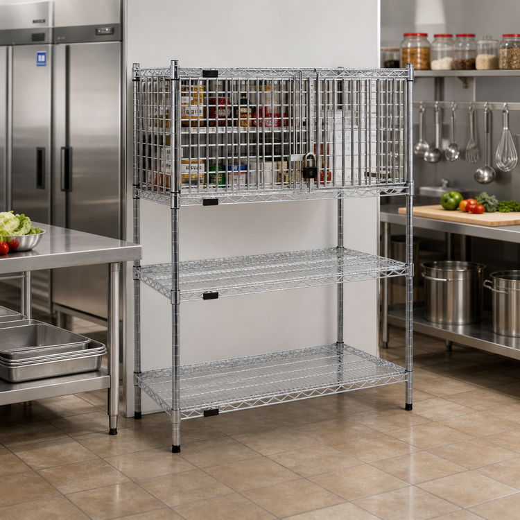 Product image #2 for Chrome Security Enclosure Kit with Hinged Doors, 36 Inch W x 24 Inch D