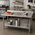 Thumbnail image #2 for John Boos Stallion 60 x 36 Inch 16-Gauge 300 Series Stainless Steel Work Table with 1-1/2 Inch Rear Up-Turn