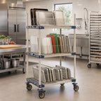 Thumbnail image #9 for Metro MetroMax 4 MAX4-PR36VX2 3-Tier Mobile Polymer Drying Rack for Trays, Cutting Boards & Sheet Pans, 36 x 24 x 68 Inches