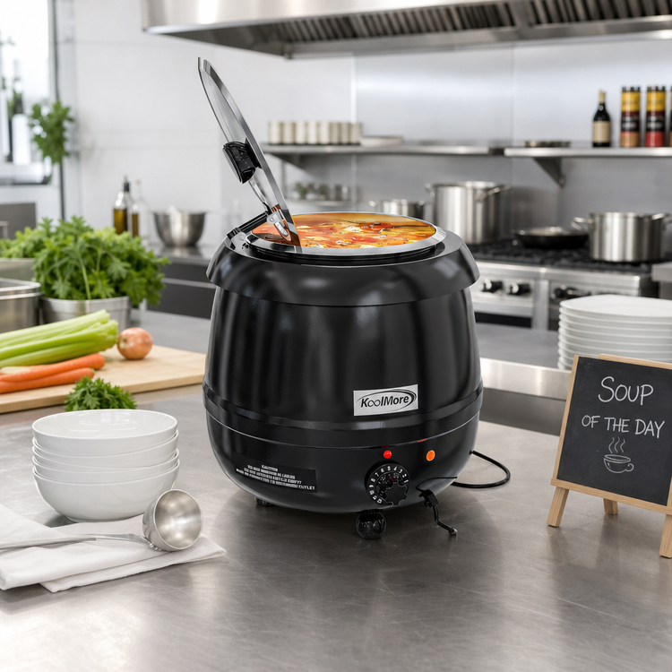 Product image #2 for KoolMore 11.5 Qt Electric Countertop Soup Kettle with Hinged Lid and Pot Insert