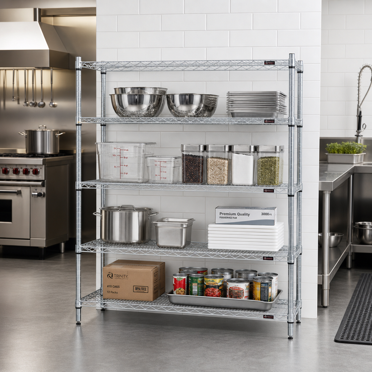 Product image #2 for 4-Tier Starter Wire Shelving Unit, 72 x 18 x 74 Inches, Zinc Finish