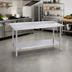 Thumbnail image #2 for Duke 30 Inch x 24 Inch Stainless Steel Work Table with 1-1/8 Inch Straight Riser and Galvanized Undershelf