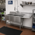 Thumbnail image #2 for Advance Tabco 3-Compartment Fabricated Sink with 24-Inch Right-Hand Drainboard and 24 x 24 x 14-Inch Bowls