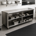Thumbnail image #2 for Advance Tabco Special Value Economy Open Front Cabinet Base Work Table with Mid-Shelf, 120 Inch W x 30 Inch D, Flat Top, 16 Gauge 304 Stainless Steel Top