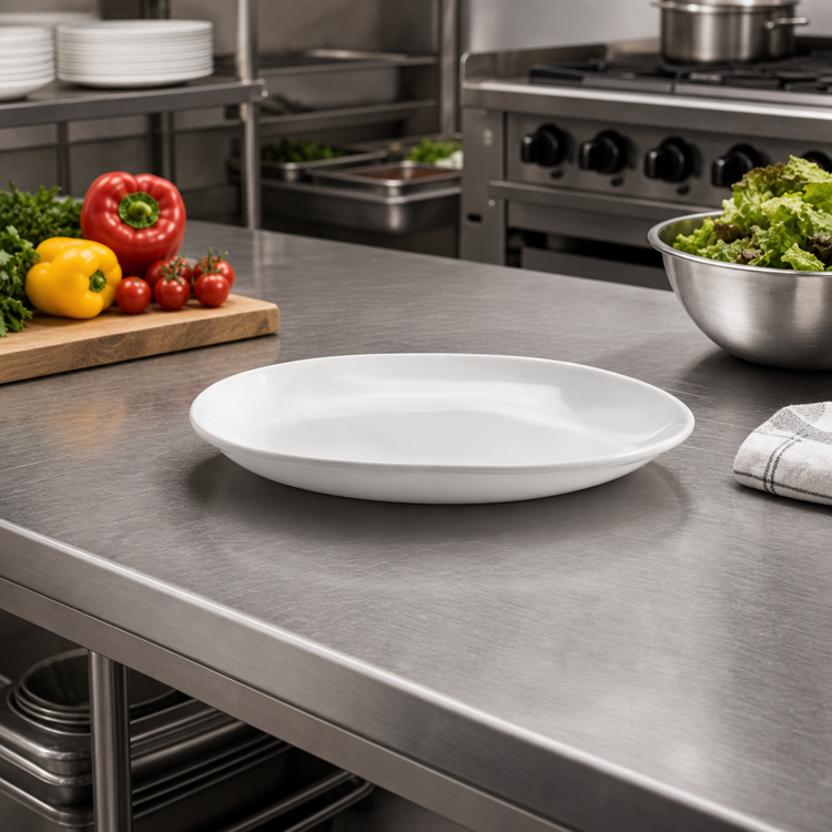 Product image #3 for American Metalcraft Crave Collection 9-Inch Round Coupe Melamine Plate, Cloud