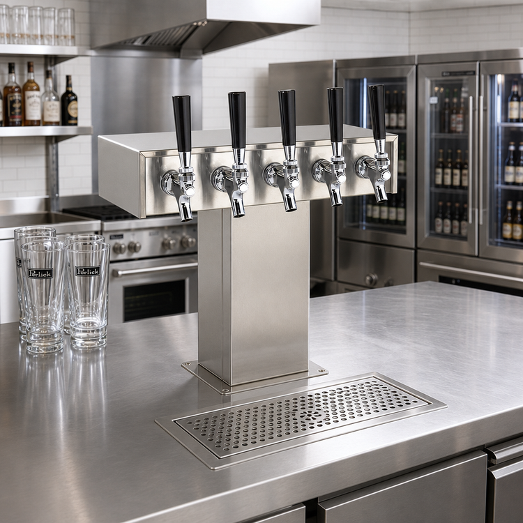Product image #2 for Perlick Air-Cooled 5-Faucet Stainless Steel Draft Beer Tee Tower
