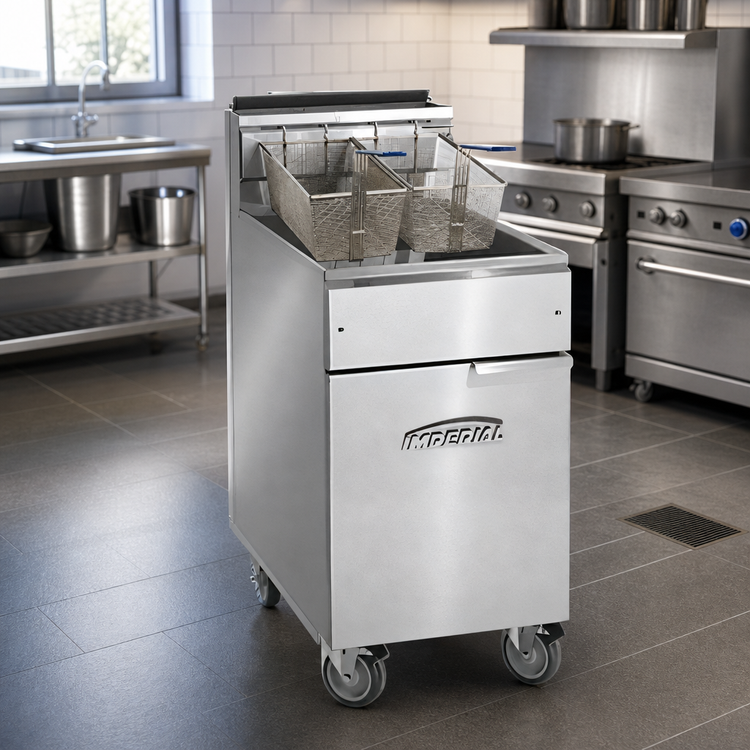 Product image #2 for Imperial 75 lb Open Pot Gas Floor Fryer with Snap Action Thermostat
