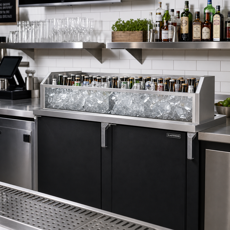 Product image #2 for Glastender GDU-24X24 Back Bar Bottled Beverage Glass Ice Display Unit, 24-Inch Wide x 24-Inch Deep x 9-Inch High