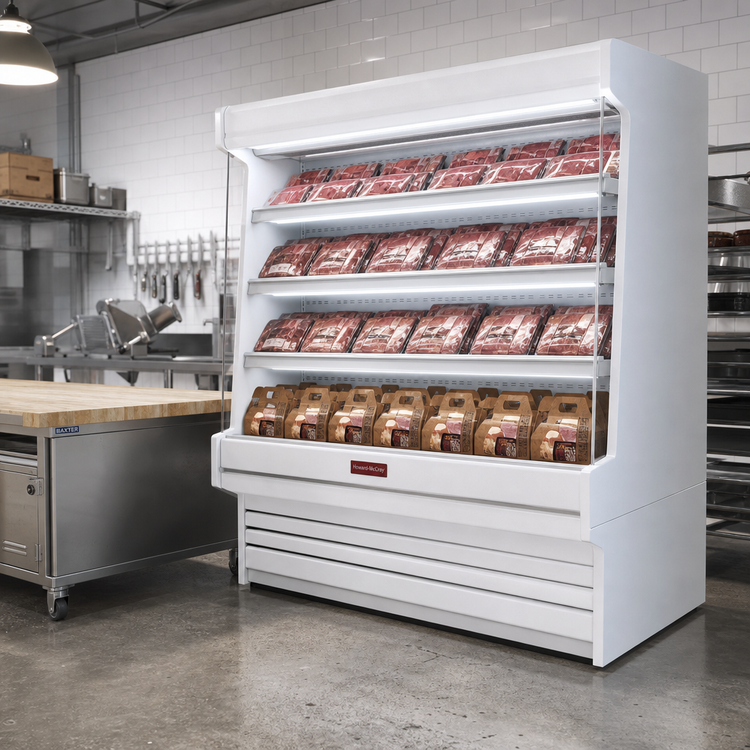 Product image #2 for Howard-McCray 35E Series Packaged Meats Open Merchandiser, 147-Inch Vertical Case, Remote Refrigeration, LED Shelves