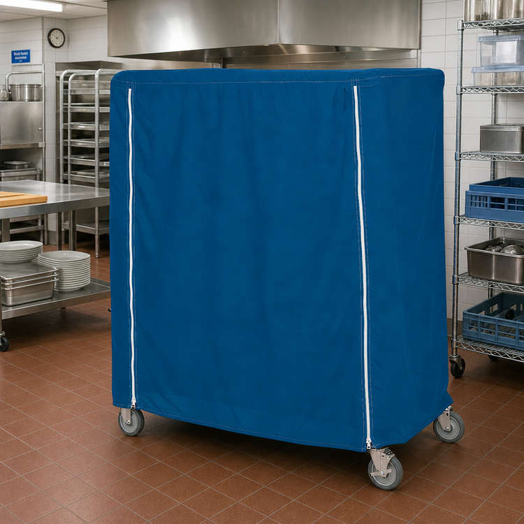 Product image #2 for Metro Mariner Blue Nylon Queen Mary & Banquet Cart Cover, 60 x 21 x 74 Inches