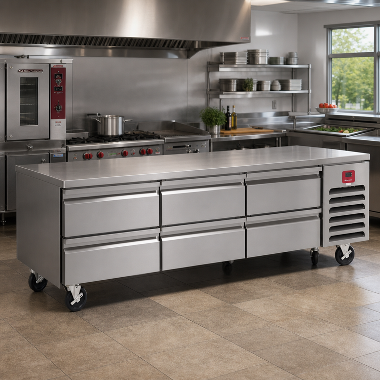 Product image #2 for Southbend Platinum Series 120-Inch Self-Contained Refrigerated Base with 8 Drawers