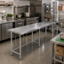 Thumbnail image #2 for BK Resources VTTOB-8424 Open Base Flat Top Stainless Steel Work Table with Galvanized Legs, 84 x 24 Inches