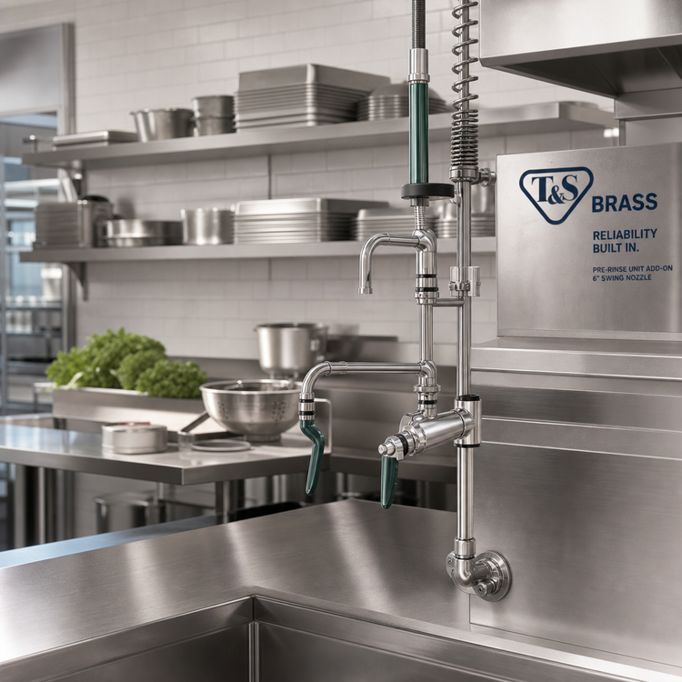 Product image #2 for T&S Brass Add-On Faucet for Pre-Rinse Units, 6-Inch Swing Nozzle