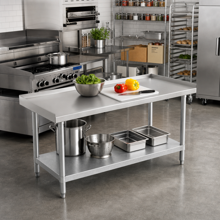 Product image #2 for Advance Tabco EG-305 Galvanized-Base Equipment Stand with 304 Stainless Steel Top, 60 x 30 Inches