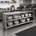 Thumbnail image #2 for John Boos Open Front Stainless Steel Dish Cabinet with Mid-Shelf, 84 x 18 x 35 Inches