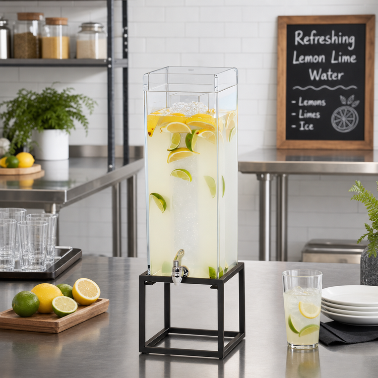 Product image #2 for Cal-Mil Milo Square Ice Beverage Dispenser, 3 Gallon, Black