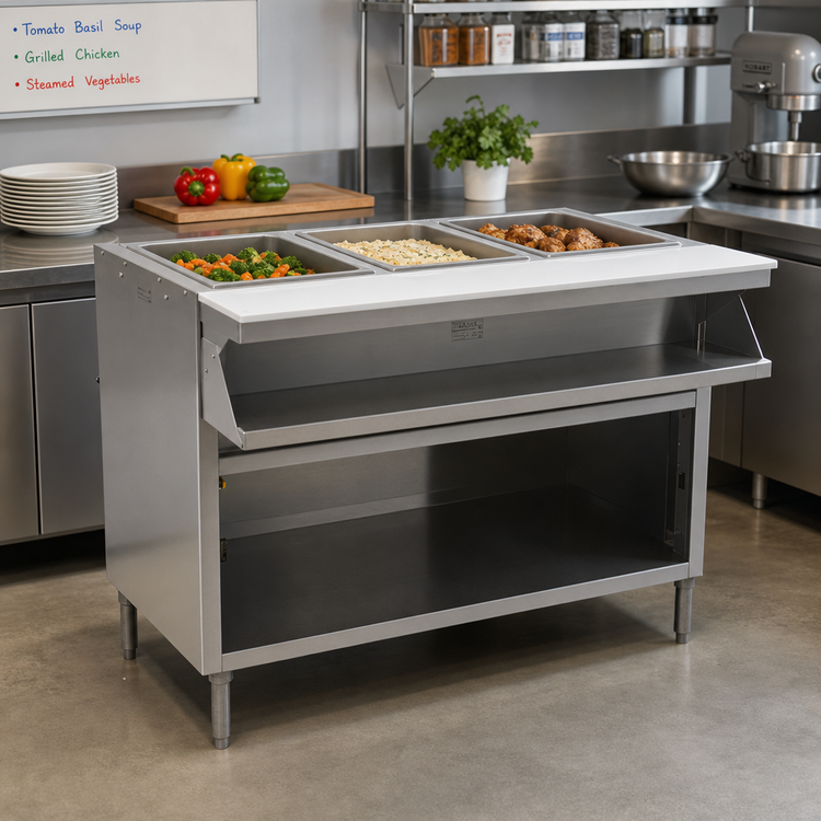 Product image #2 for Eagle Group Spec-Master 48-Inch Sealed Well Electric Hot Food Table with Open Front, 3 Wells