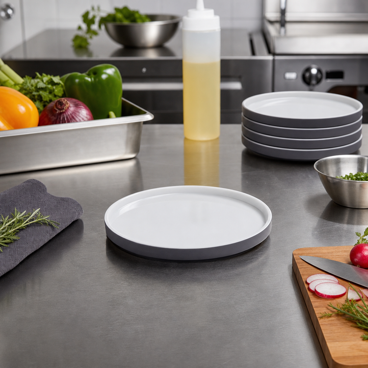 Product image #2 for American Metalcraft 6-Inch Round Graphite Melamine Plate, BPA Free