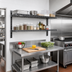 Thumbnail image #2 for Eagle Group 48 Inch x 12 Inch Stainless Steel Cantilever Wire Shelf with 1 Inch Wraparound Ledge